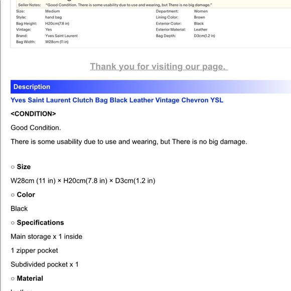 YSL - Beautiful Dark Navy Blue -Vintage Clutch - Picture 5 of 6